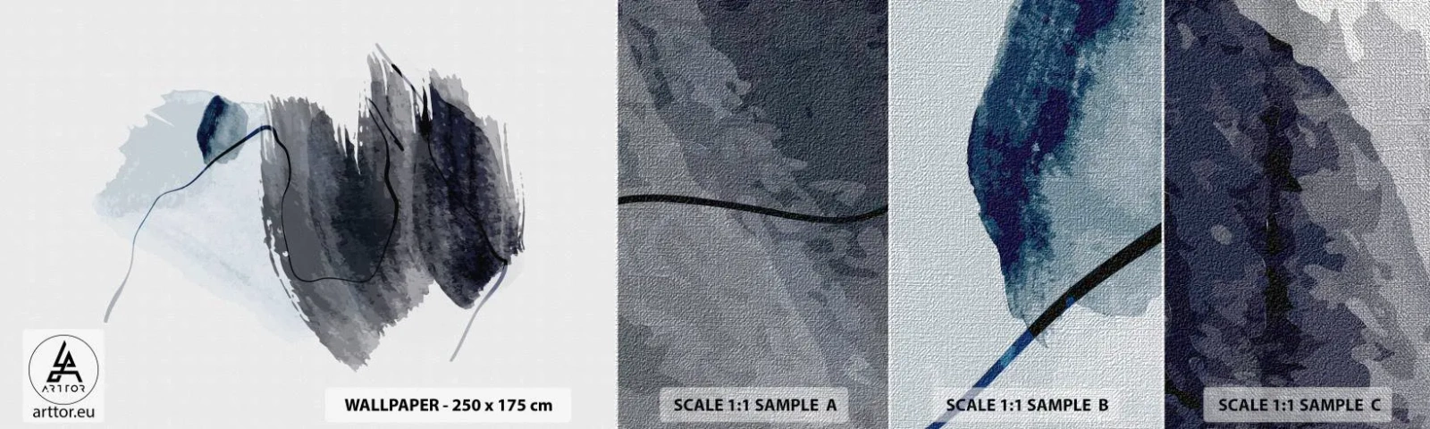 Prøve Fototapet Premium Canvas - Intensitet og bevægelse - Abstraktion, Stykke, Maleri - 100x30 cm