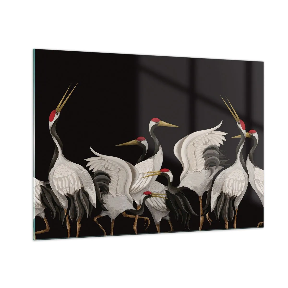 Billede på glas - Fugle anliggender - 100x70 cm