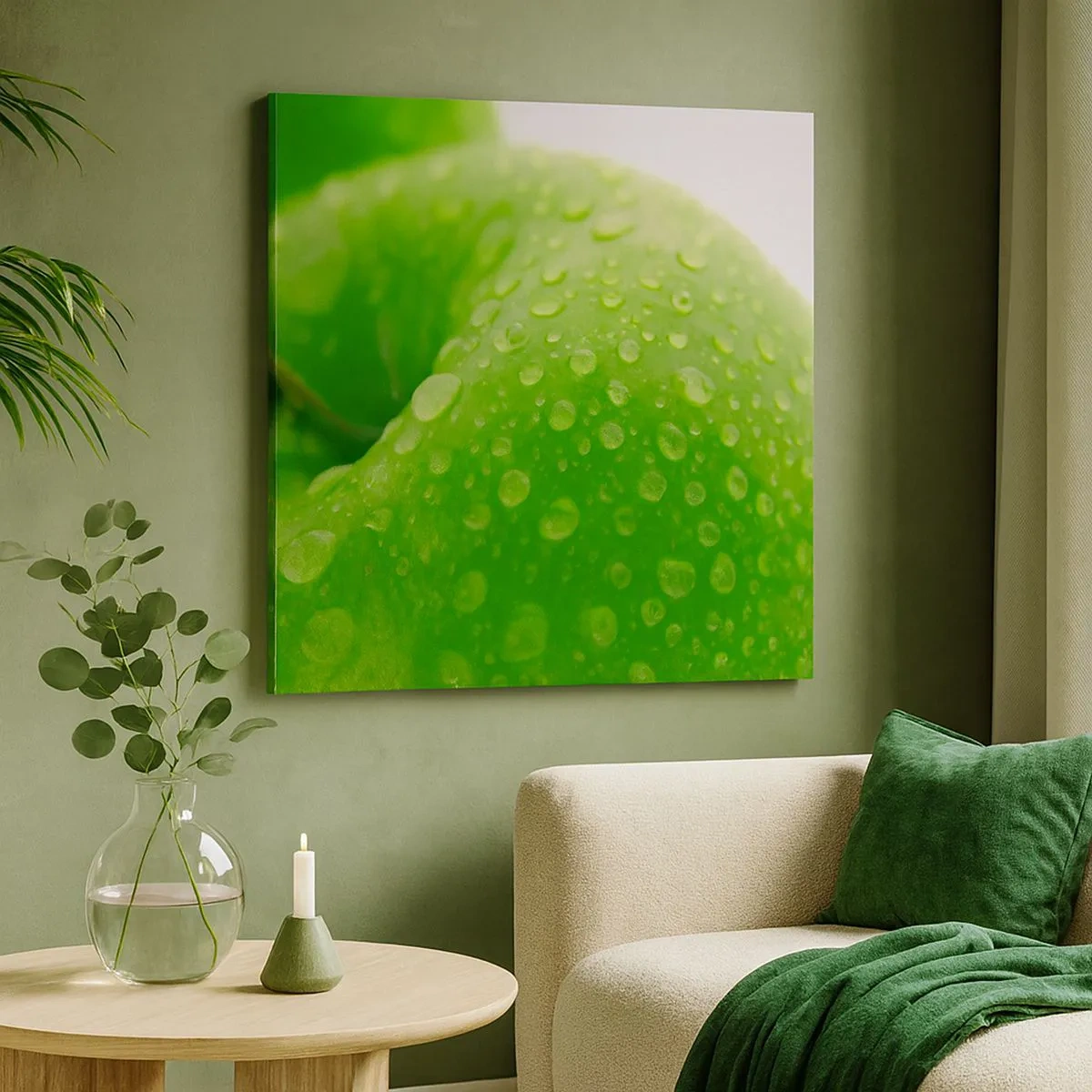 Lærredstryk - Billede på lærred - Grøn kølig friskhed - 30x30 cm
