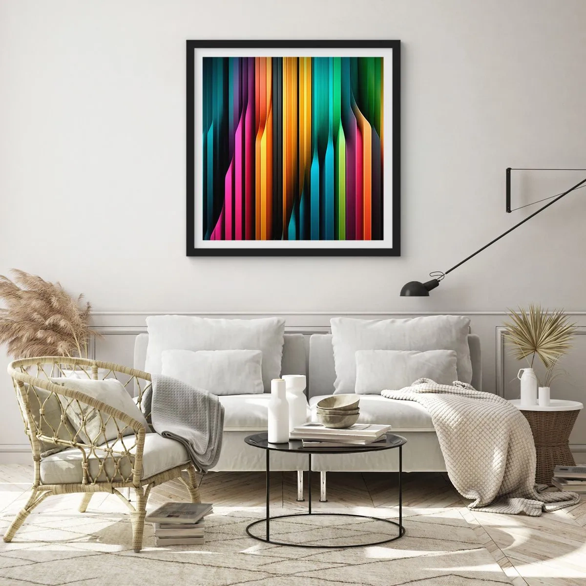 Plakat i sort ramme - Lysende orgel - 50x50 cm