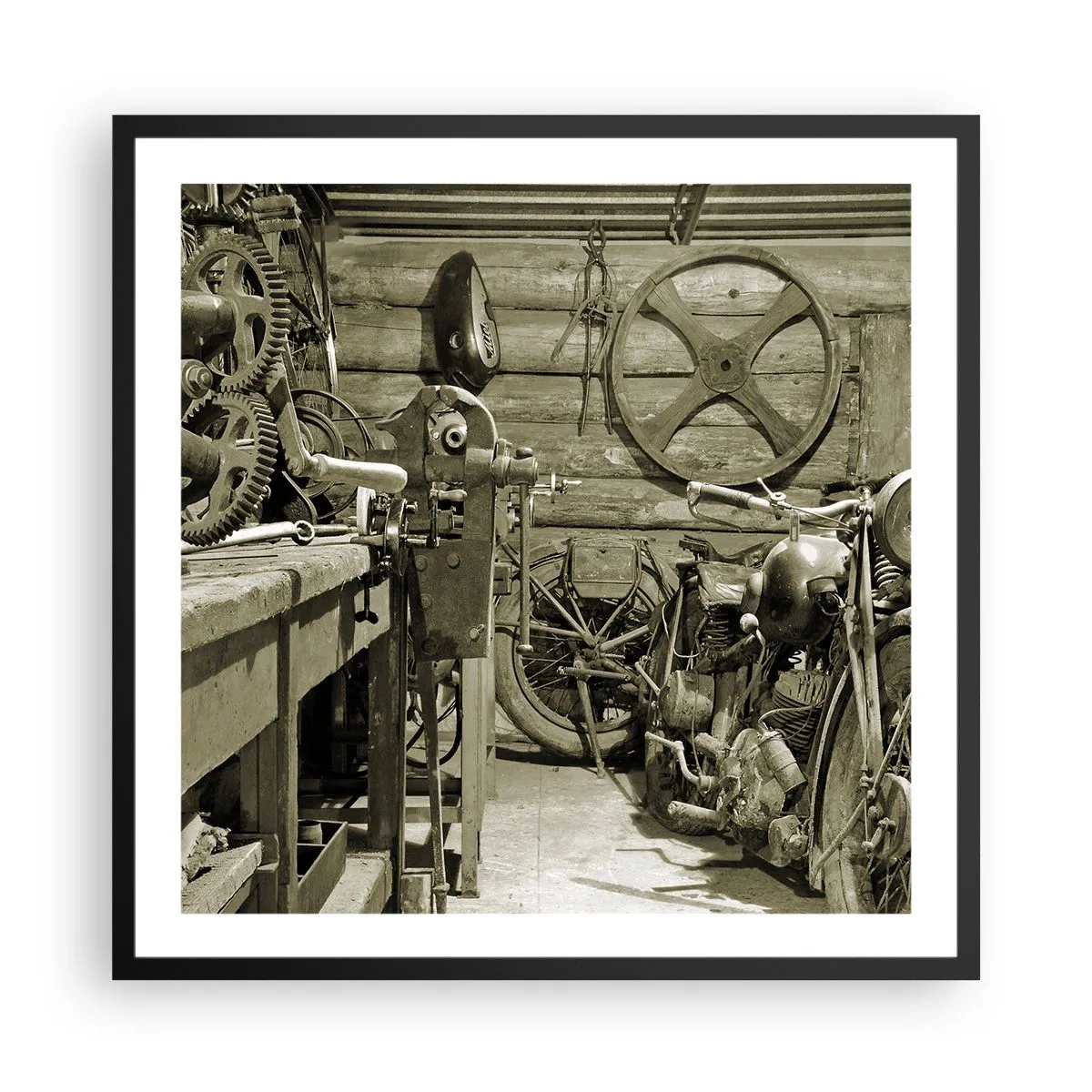 Plakat i sort ramme - I onkel Wladeks skur - 60x60 cm