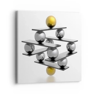 Lærredstryk - Billede på lærred - Guld-sølv-balancen - 30x30 cm