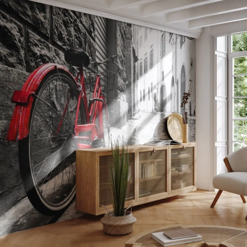 Fototapet Selvklæbende Deluxe Sticker - Ægte skønhed ældes ikke - By, Arkitektur, Cykel - 100x70 cm