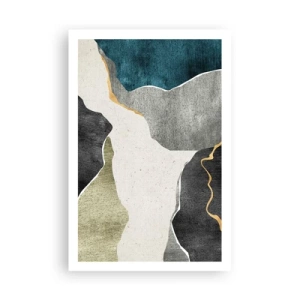 Plakat - Mosaikkomposition med en streng af guld - 61x91 cm