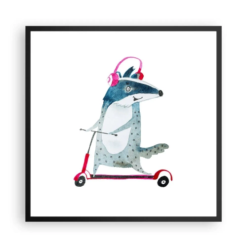 Plakat i sort ramme - Grævlingens glæder - 60x60 cm