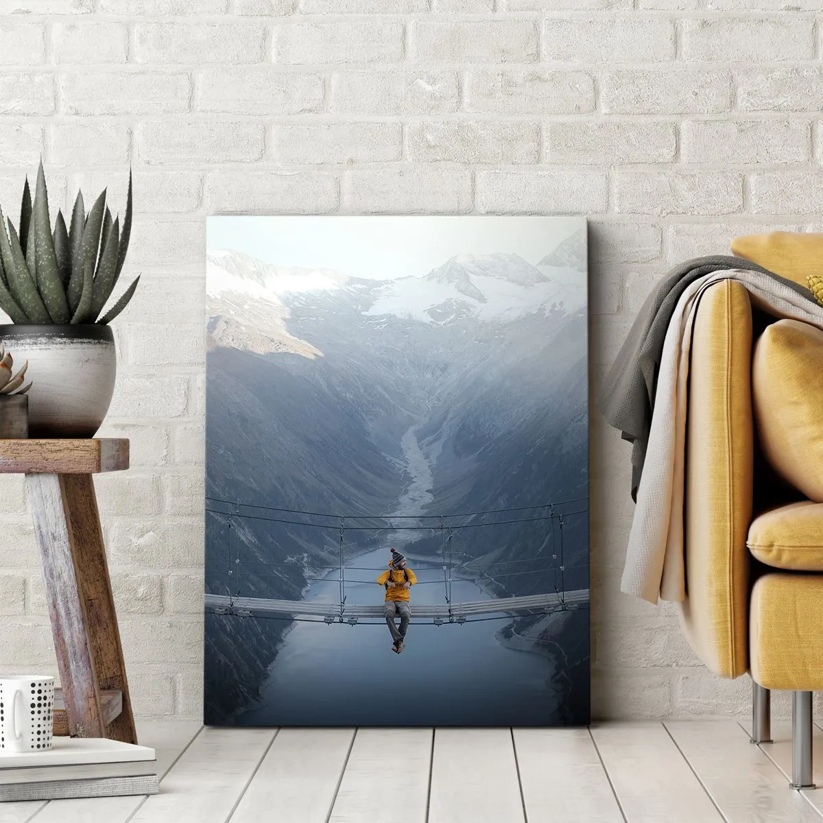 Lærredstryk - Billede på lærred - Glad for suspension - 70x100 cm