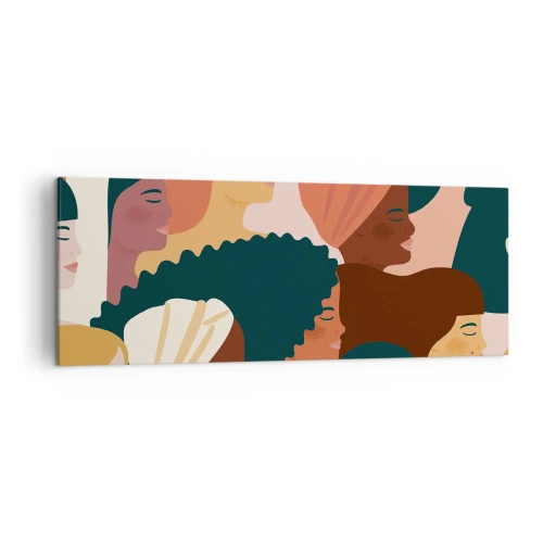 Lærredstryk - Billede på lærred - Kun kvindelighed - 140x50 cm