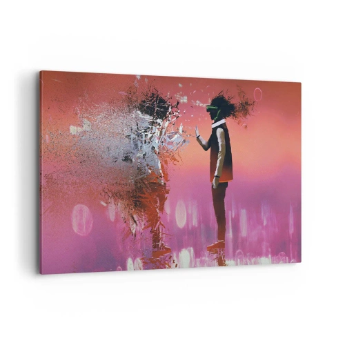 Lærredstryk - Billede på lærred - Er det muligt at se ind i sig selv? - 100x70 cm