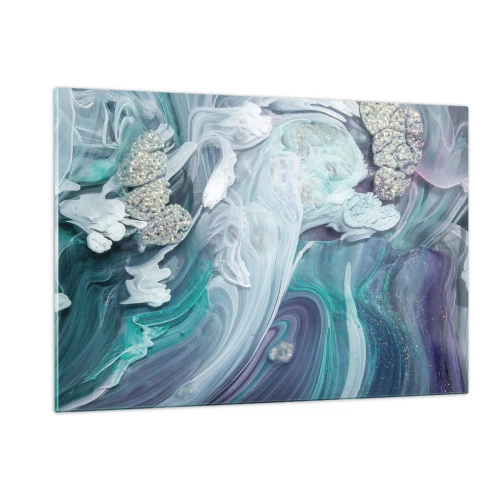 Billede på glas - Strømme af blå - 120x80 cm