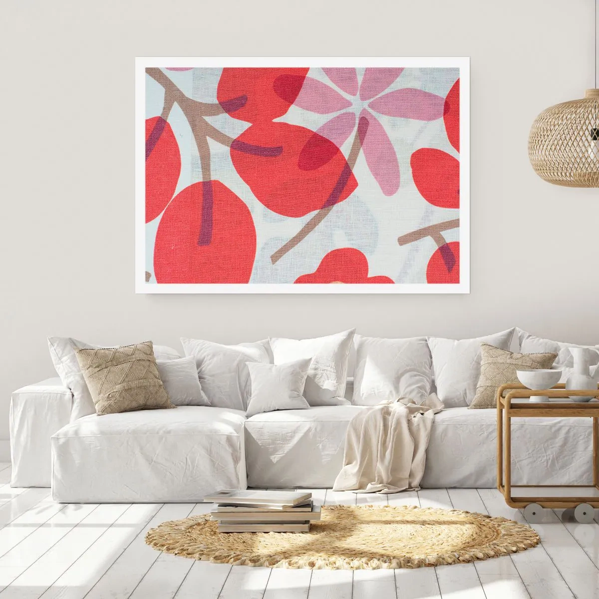 Plakat - Blomsterkomposition i pink - 70x50 cm
