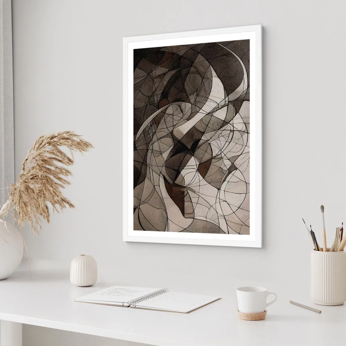 Plakat i hvid ramme - Cirkulation af jordens farver - 50x70 cm