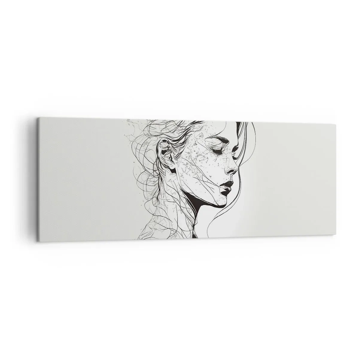 Lærredstryk - Billede på lærred - Portræt i drømmeri - 140x50 cm