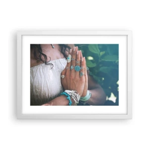 Plakat i hvid ramme - Velkommen til værens centrum - 40x30 cm