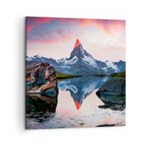 Lærredstryk - Billede på lærred - Bjergenes hjerte er varmt - 50x50 cm