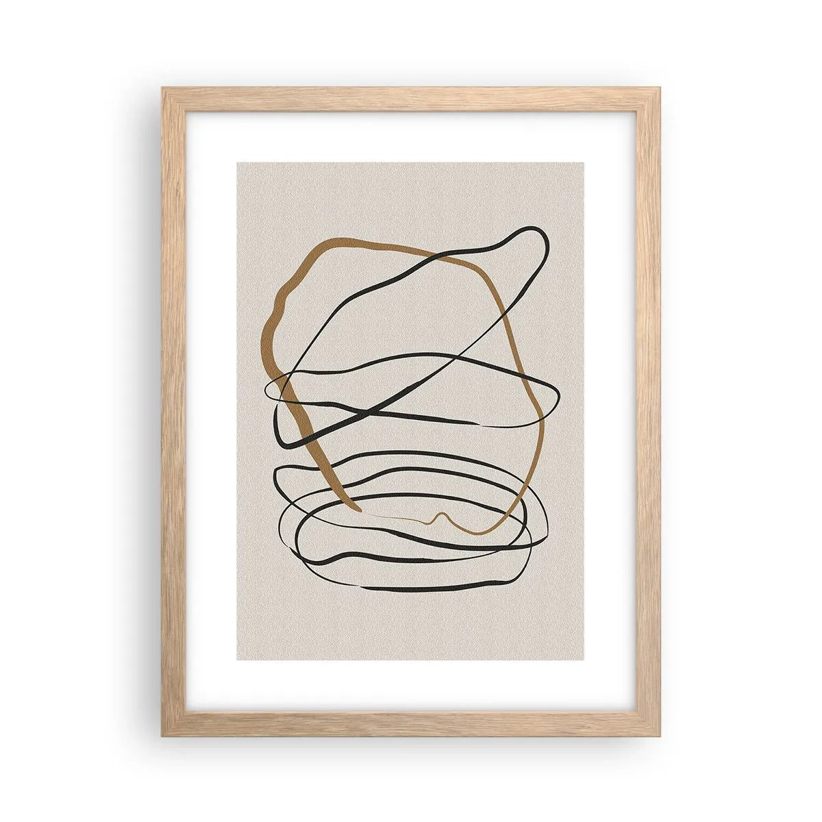 Plakat i ramme af lyst egetræ - Komposition - dans i besiddelse - 30x40 cm