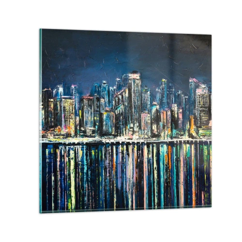 Billede på glas - Kaskade af lys - 30x30 cm