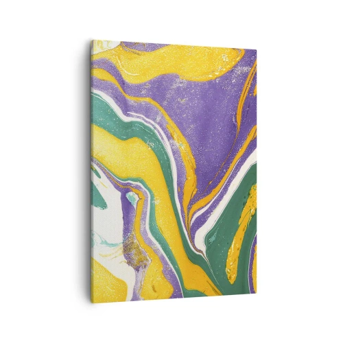 Lærredstryk - Billede på lærred - Bølger af farver - 50x70 cm
