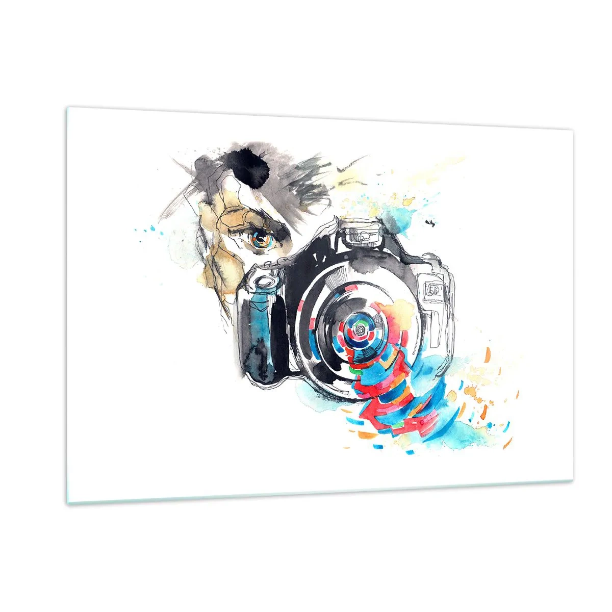 Billede på glas - I linsens øje - 120x80 cm