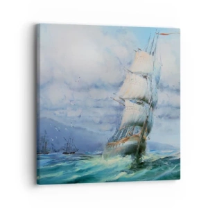 Lærredstryk - Billede på lærred - God vind - 30x30 cm