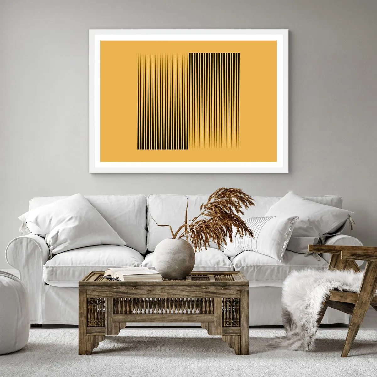 Plakat i hvid ramme - Modsætningernes kvadrat - 50x50 cm