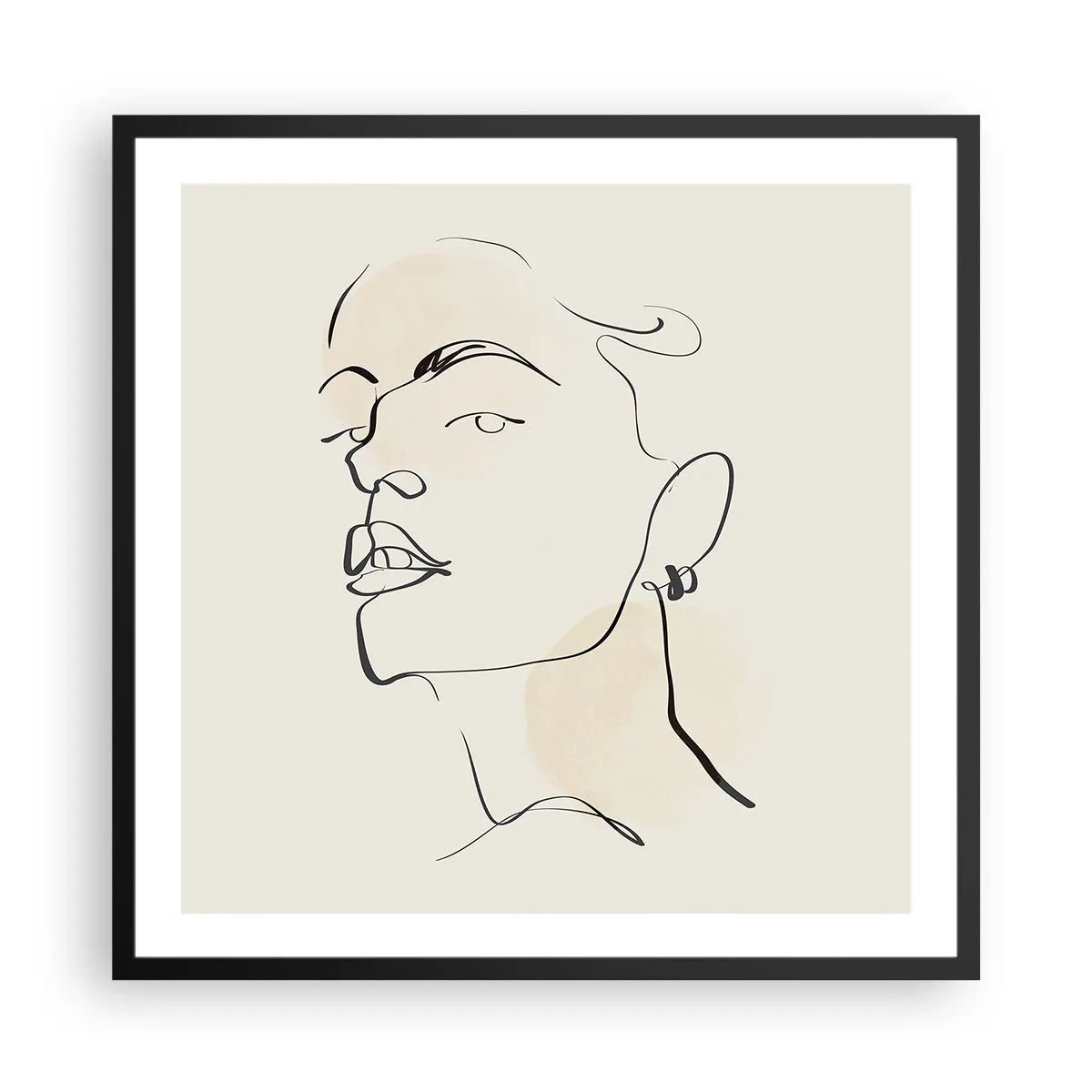 Plakat i sort ramme - Et stolt blik - 60x60 cm