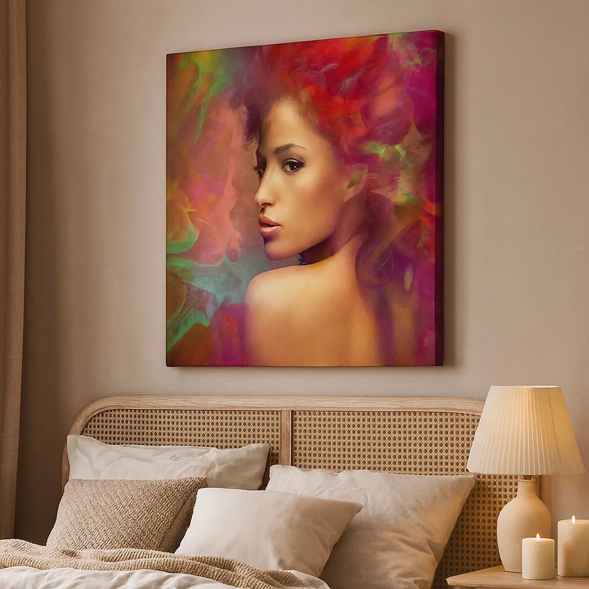 Lærredstryk - Billede på lærred - Smukkere end en regnbue, sart som tåge - 30x30 cm