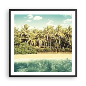 Plakat i sort ramme - Hvad med her? - 60x60 cm