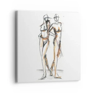 Lærredstryk - Billede på lærred - En undersøgelse af charme - 30x30 cm