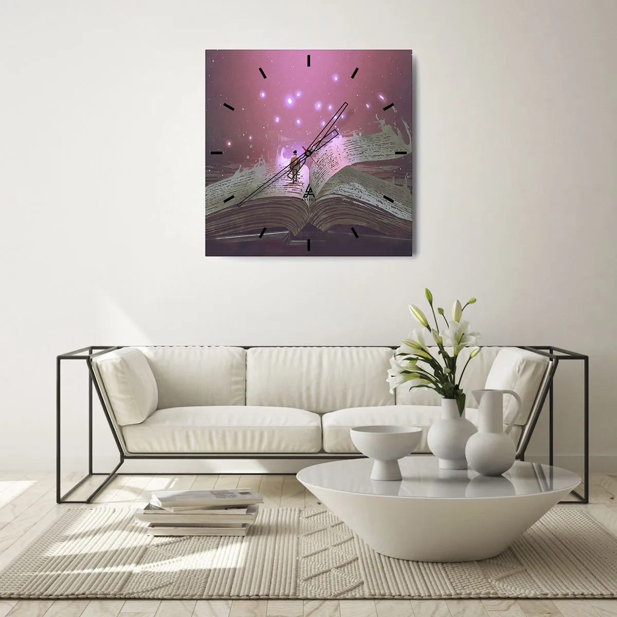 Vægur, Uret - En invitation til en anden verden - læs den! - 30x30 cm