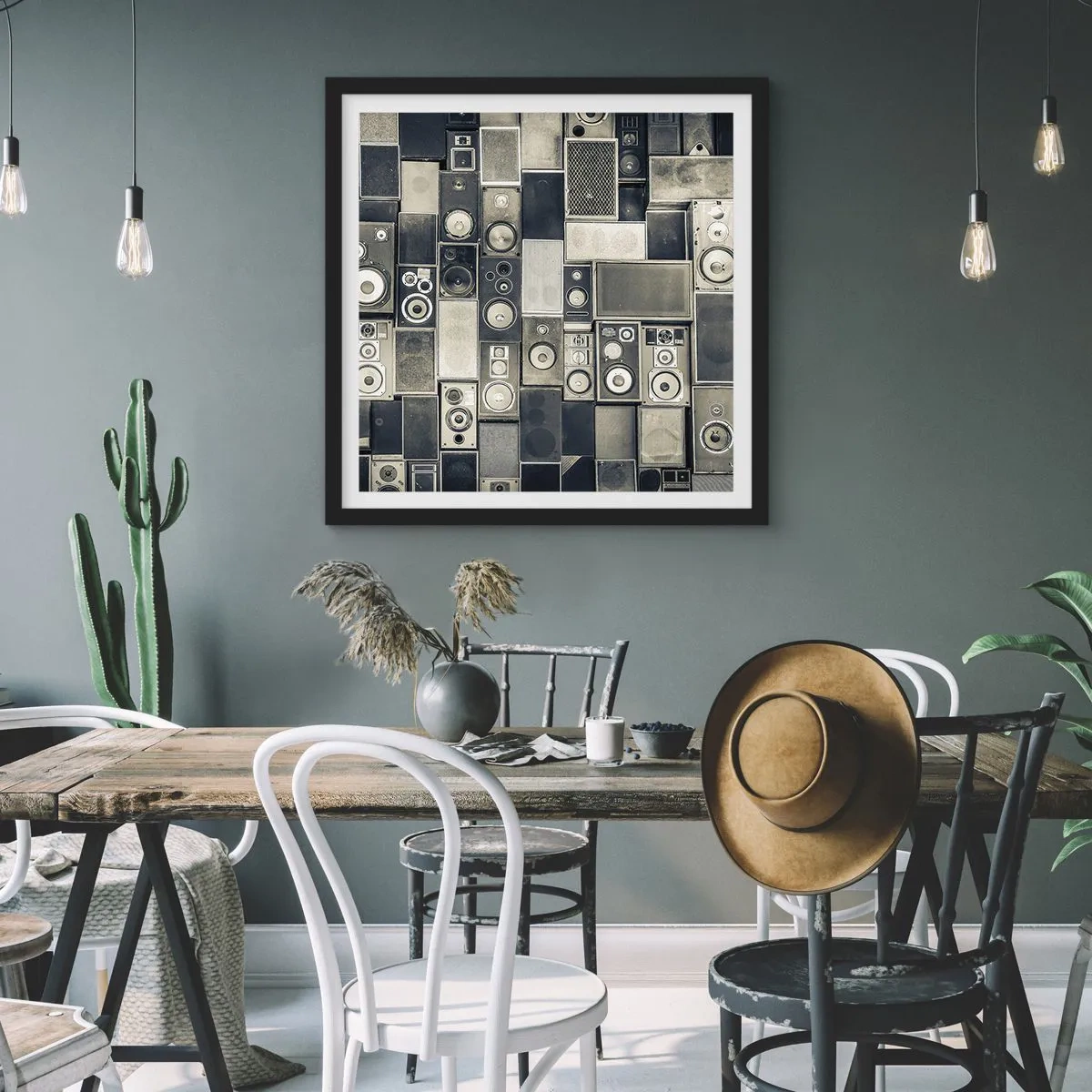 Plakat i sort ramme - Og alt er i orden - 30x30 cm