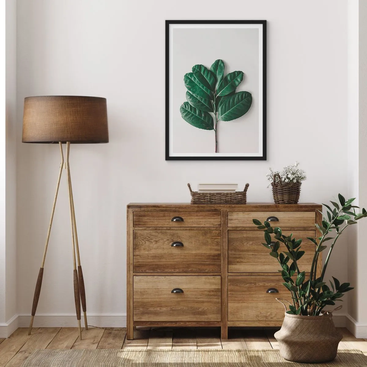 Plakat i sort ramme - Tegning af selve naturen - 40x50 cm