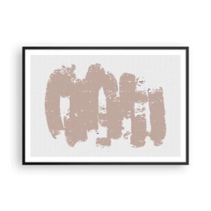 Plakat i sort ramme - Abstraktion i sart rosa - 100x70 cm