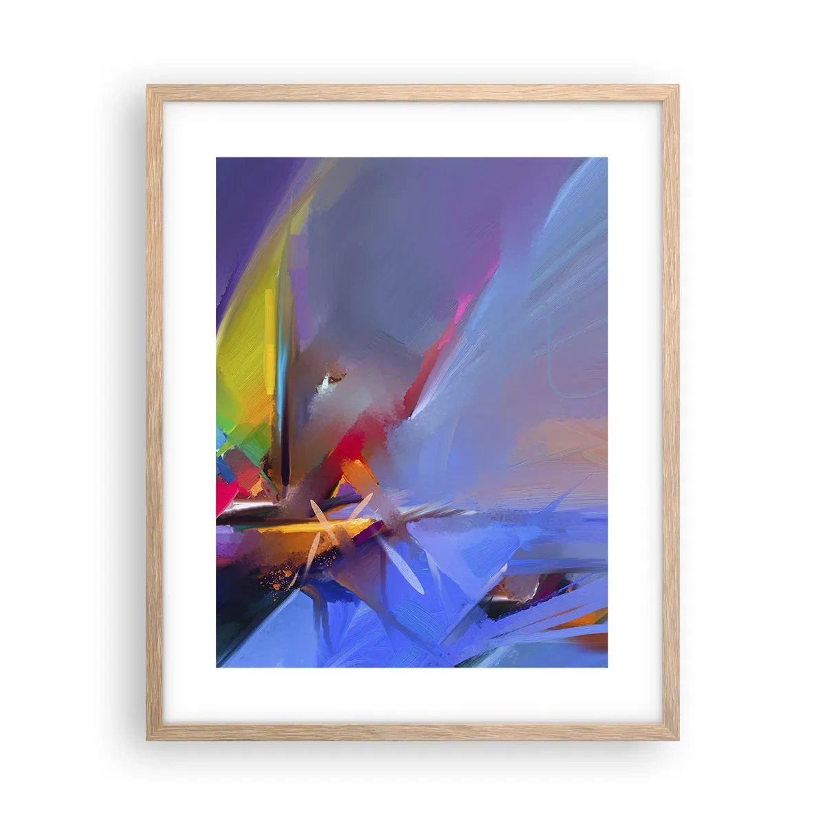 Plakat i ramme af lyst egetræ - Propeller som en fugl - 40x50 cm