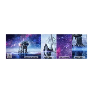 Prøve Fototapet Selvklæbende Deluxe Sticker - Den stjerneklare himmel over mig - Kosmonaut, Kosmos, Astronaut - 100x30 cm