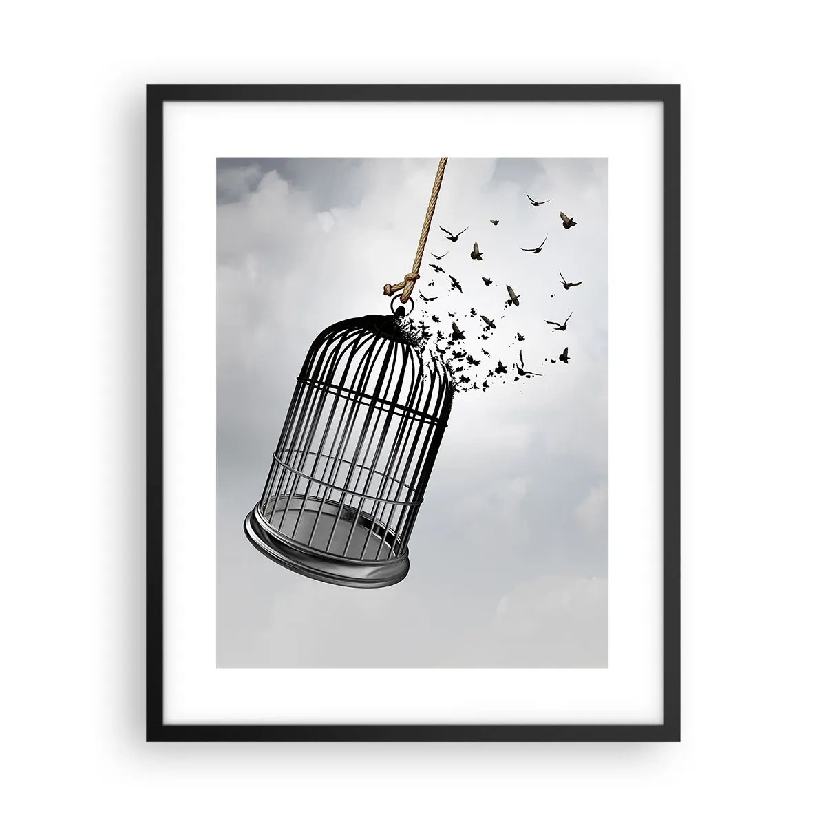 Plakat i sort ramme - Tro...håb...frihed! - 40x50 cm