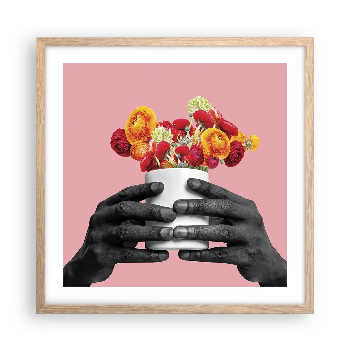 Plakat i ramme af lyst egetræ - Livets apotheose - 50x50 cm