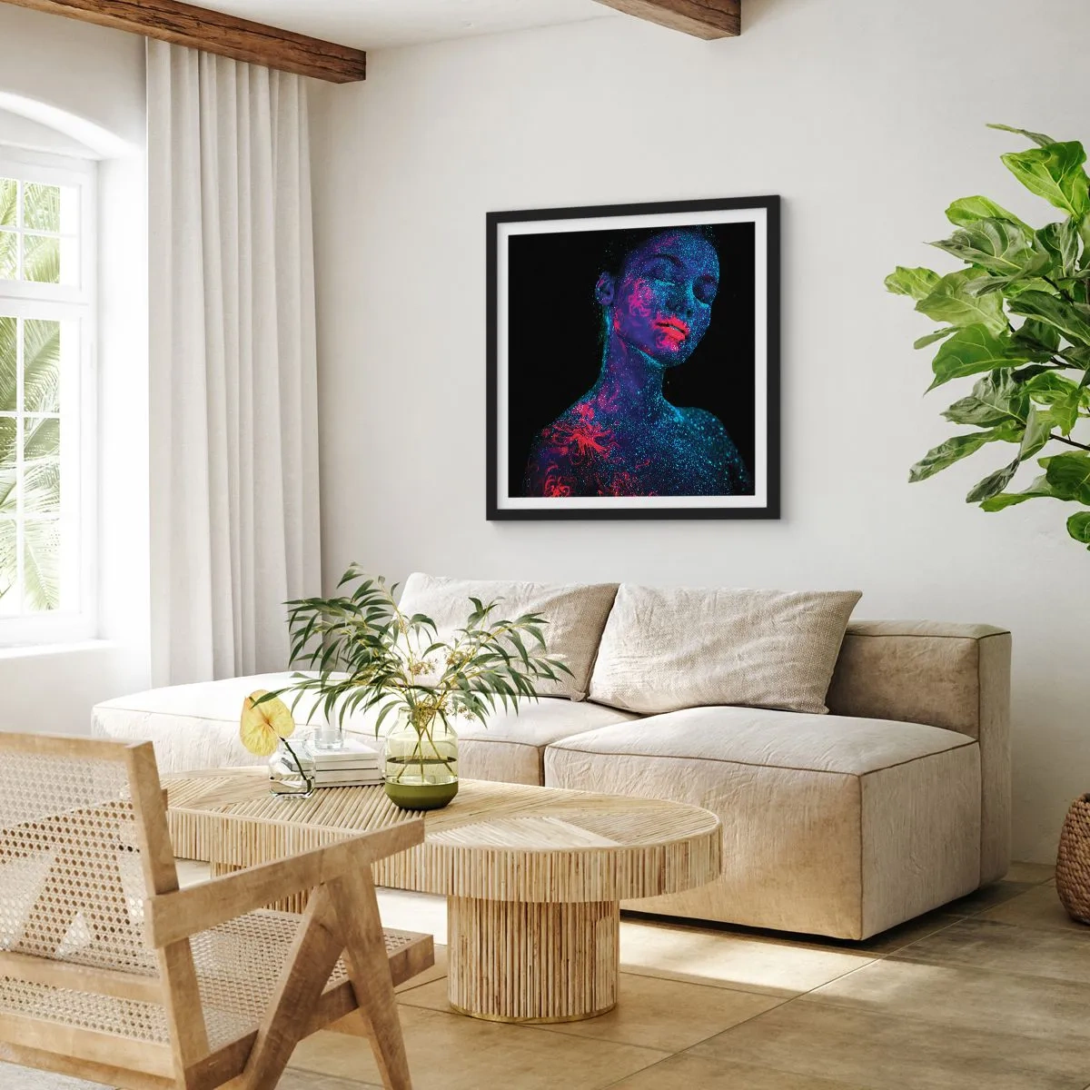 Plakat i sort ramme - I stjernestøv - 30x30 cm