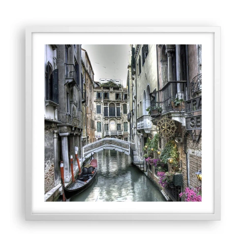 Plakat i hvid ramme - I århundreder i tavs drømmeri - 50x50 cm