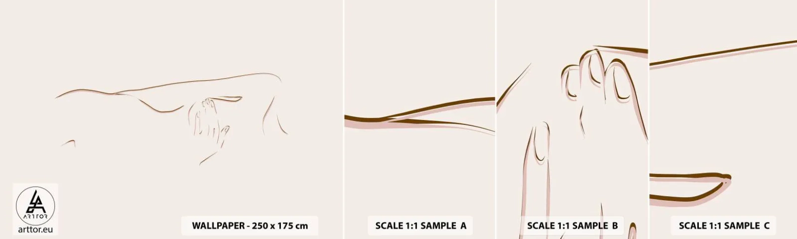 Prøve Fototapet Selvklæbende Deluxe Sticker - Begærets form - Abstraktion, Grafik, Stykke - 100x30 cm