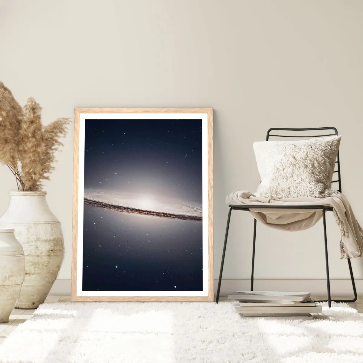 Plakat i ramme af lyst egetræ - Der var engang i en galakse langt, langt borte.... - 70x100 cm