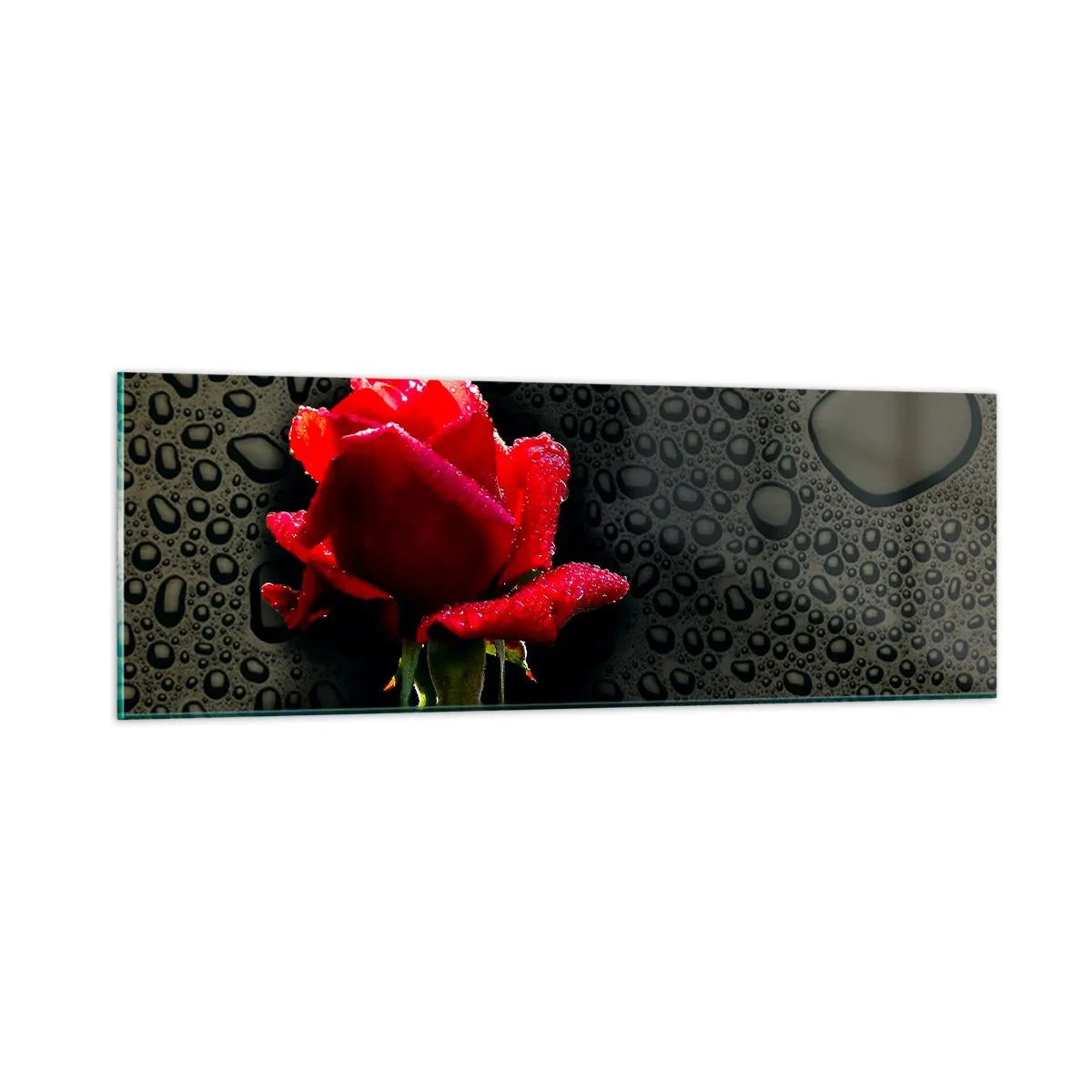 Billede på glas - Rød og sort - 90x30 cm