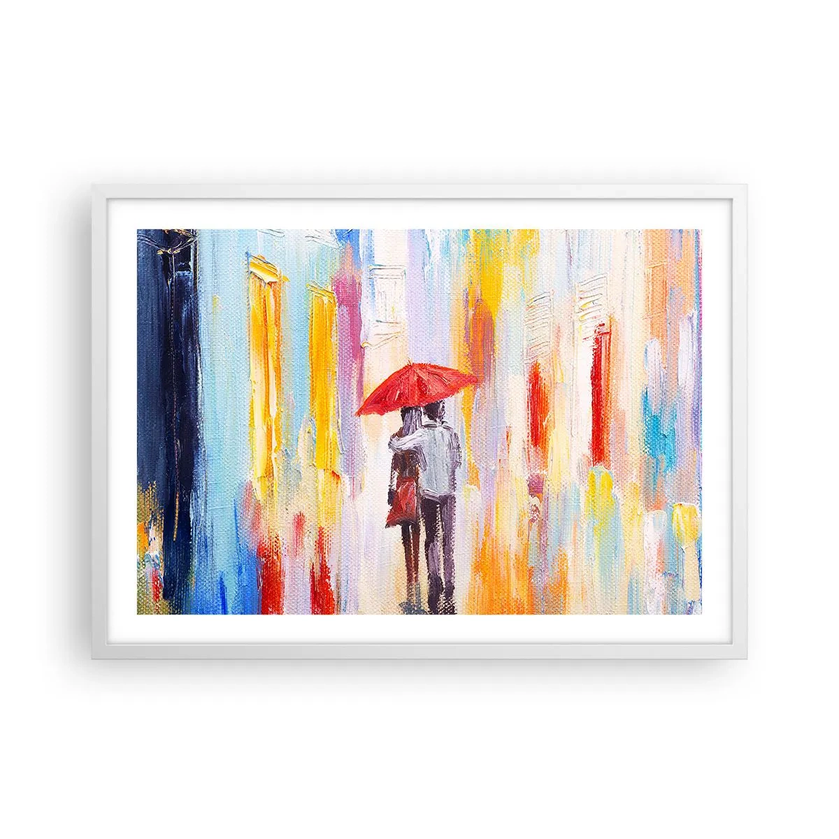 Plakat i hvid ramme - Lad det regne mere - 70x50 cm