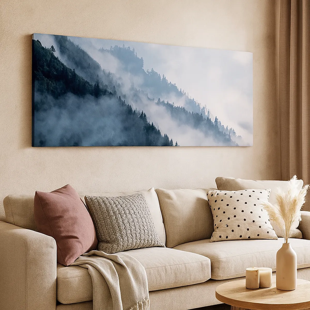 Lærredstryk - Billede på lærred - Bjergenes mystik - 30x30 cm