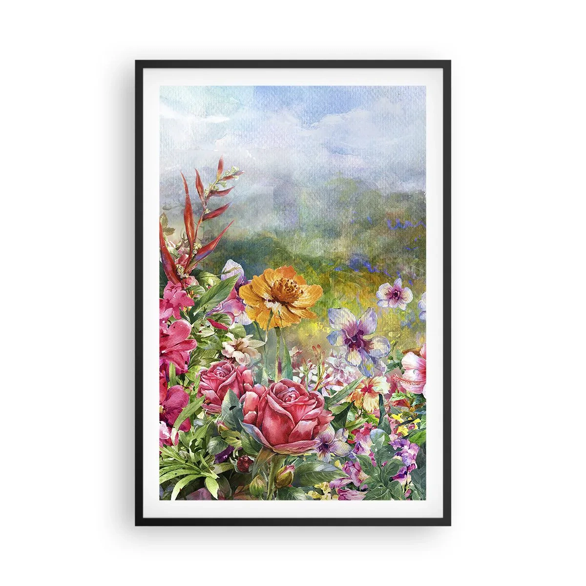 Plakat i sort ramme - En have, der er gået amok - 61x91 cm