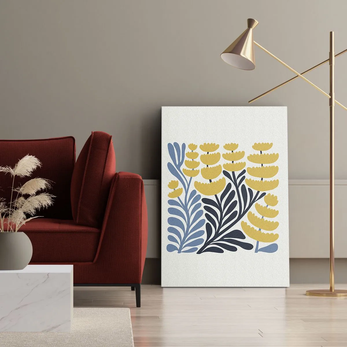 Lærredstryk - Billede på lærred - Solrig seng - 45x80 cm