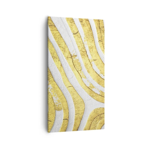 Lærredstryk - Billede på lærred - Sammensætning i hvidt og guld - 55x100 cm