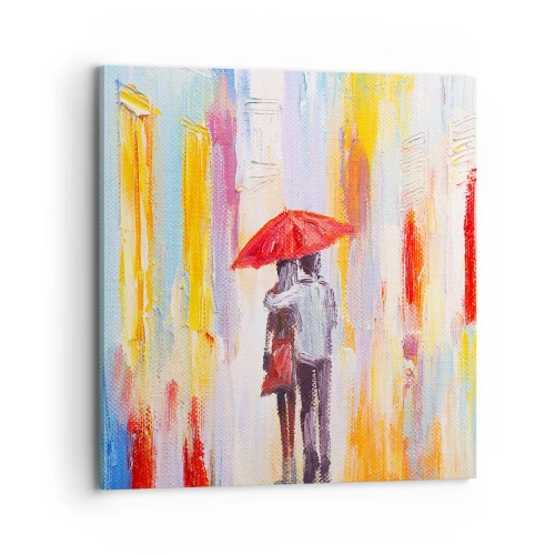 Lærredstryk - Billede på lærred - Lad det regne mere - 70x70 cm