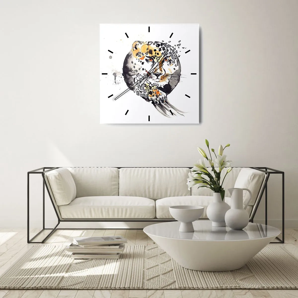 Vægur, Uret - Rovdyrisk skønhed - 40x40 cm