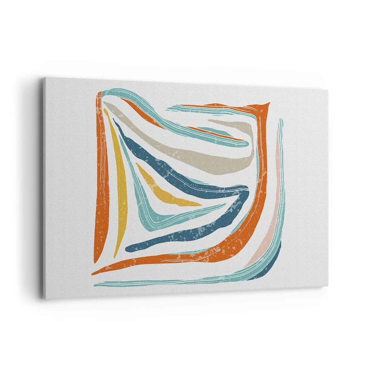 Lærredstryk - Billede på lærred - Venligt smilende abstraktion - 120x80 cm