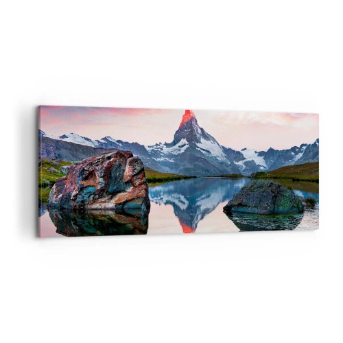 Lærredstryk - Billede på lærred - Bjergenes hjerte er varmt - 120x50 cm